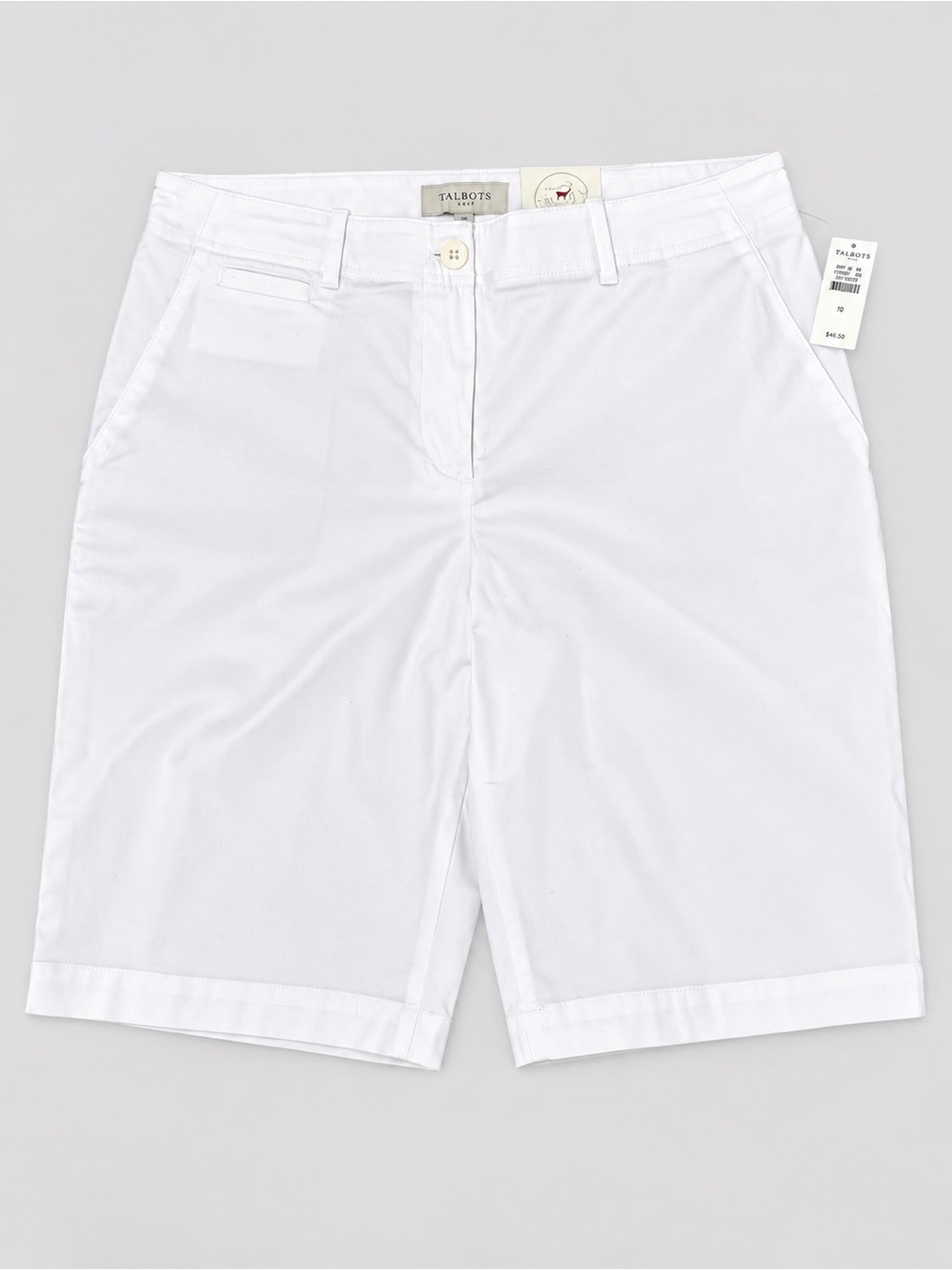 Talbots Simply Stretch Bermuda Shorts in White Size 8 NWT